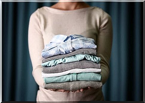 Ironed and folded clothes