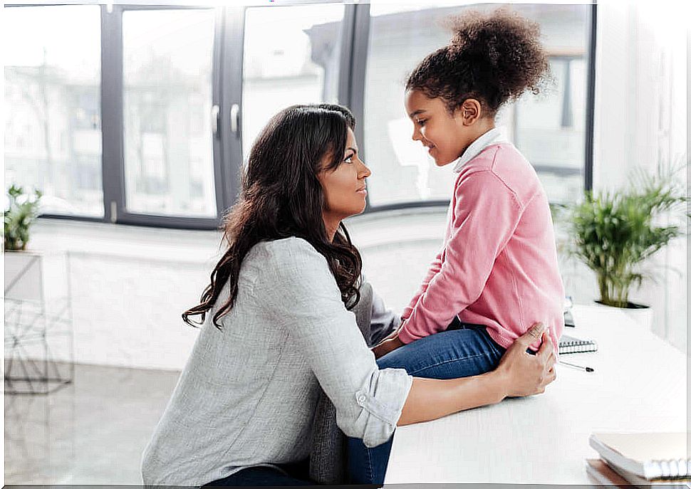 mother with her little daughter 