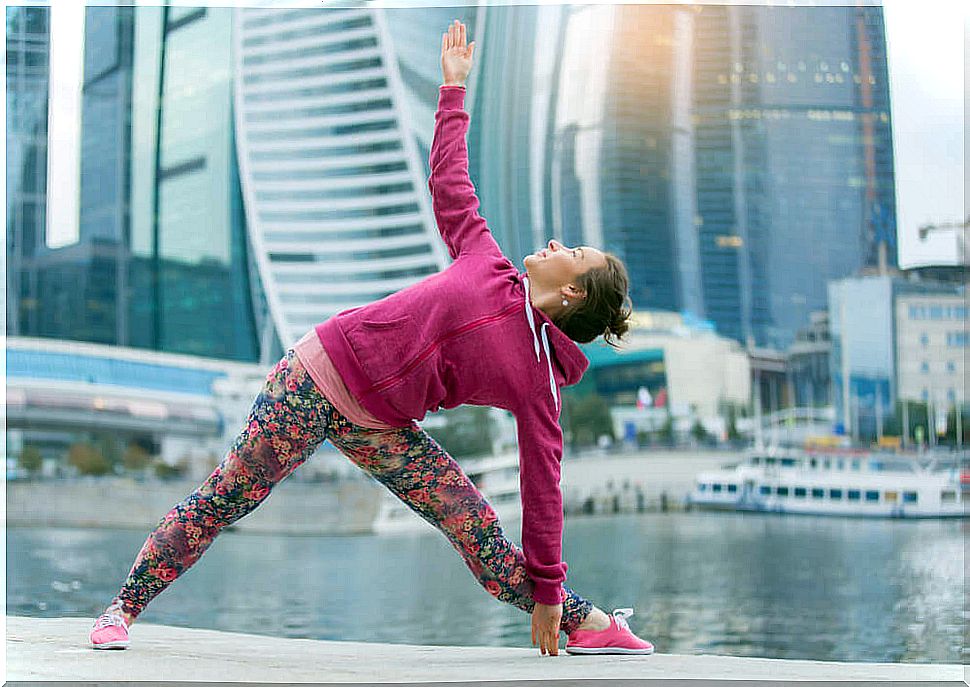 woman doing yoga posture