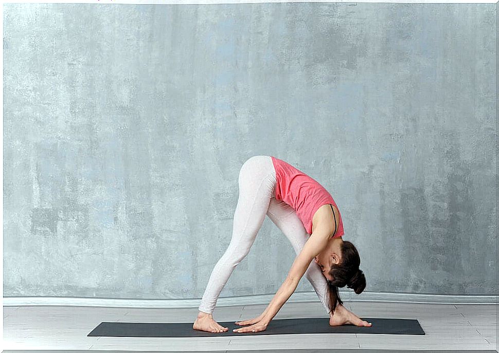 woman doing yoga posture