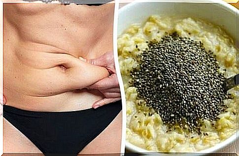 Breakfast of oats and chia seeds to flatter your stomach