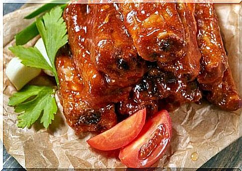 Caramelized ribs with vegetables