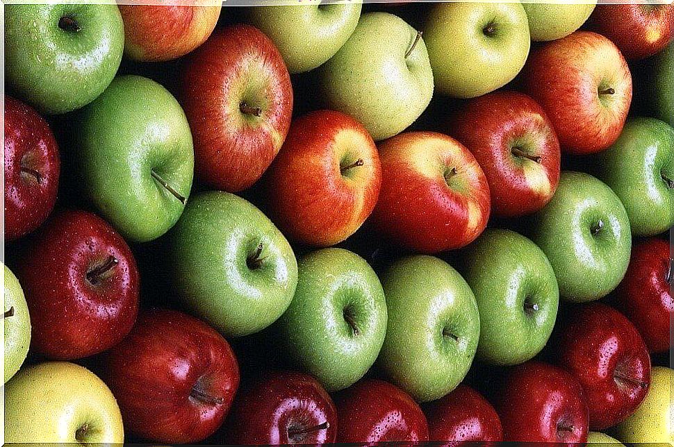 Apples of various colors