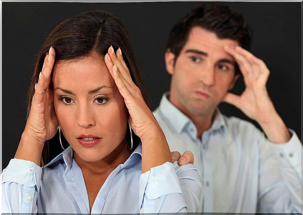 Woman worried because your treat her with contempt